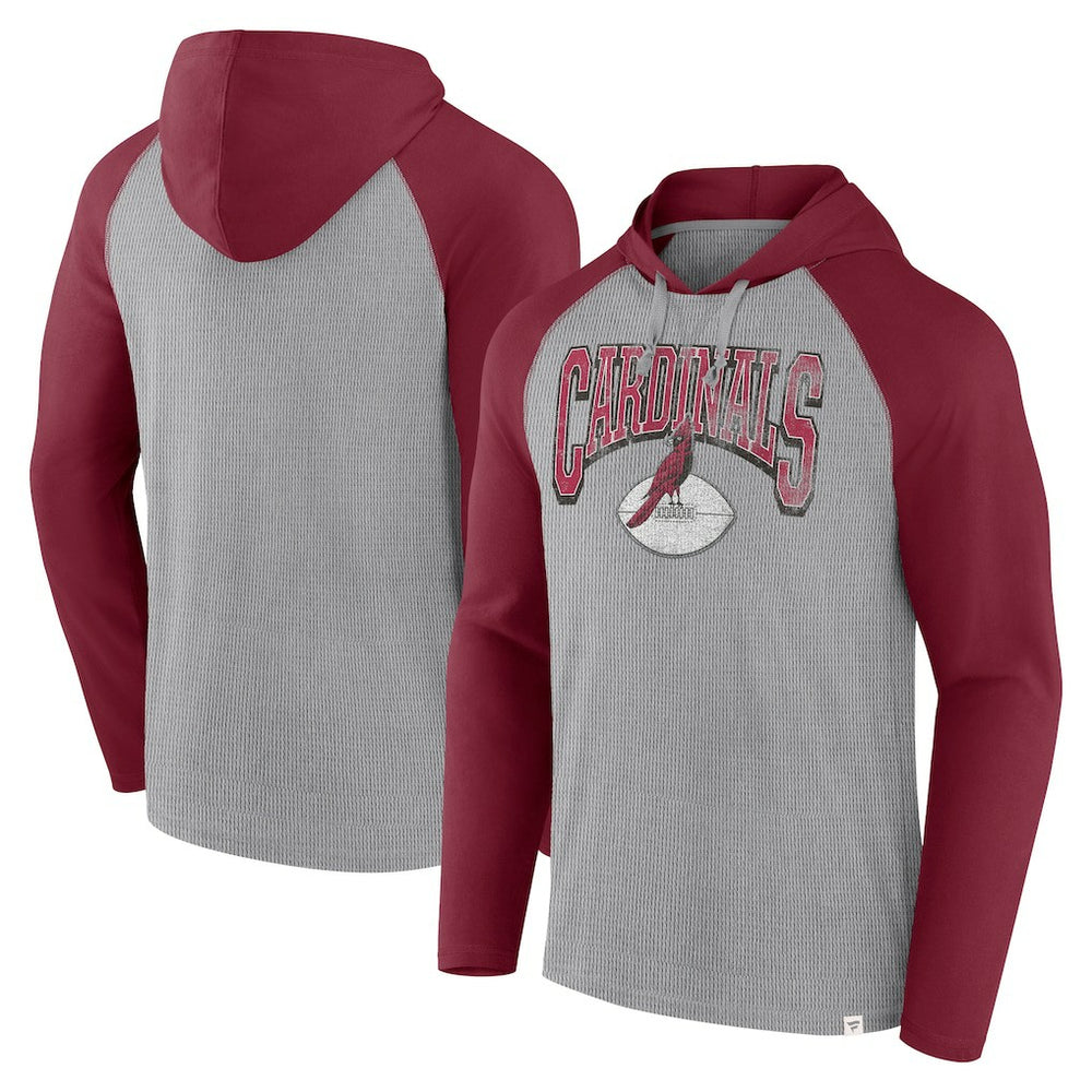 Arizona Cardinals Under Center Long Sleeve Hoodie T-Shirt - Gray/Cardinal outlet