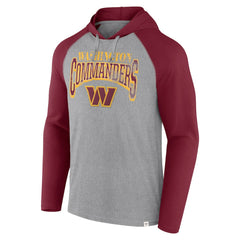 Washington Commanders Under Center Long Sleeve Hoodie T-Shirt - Gray/Burgundy discount