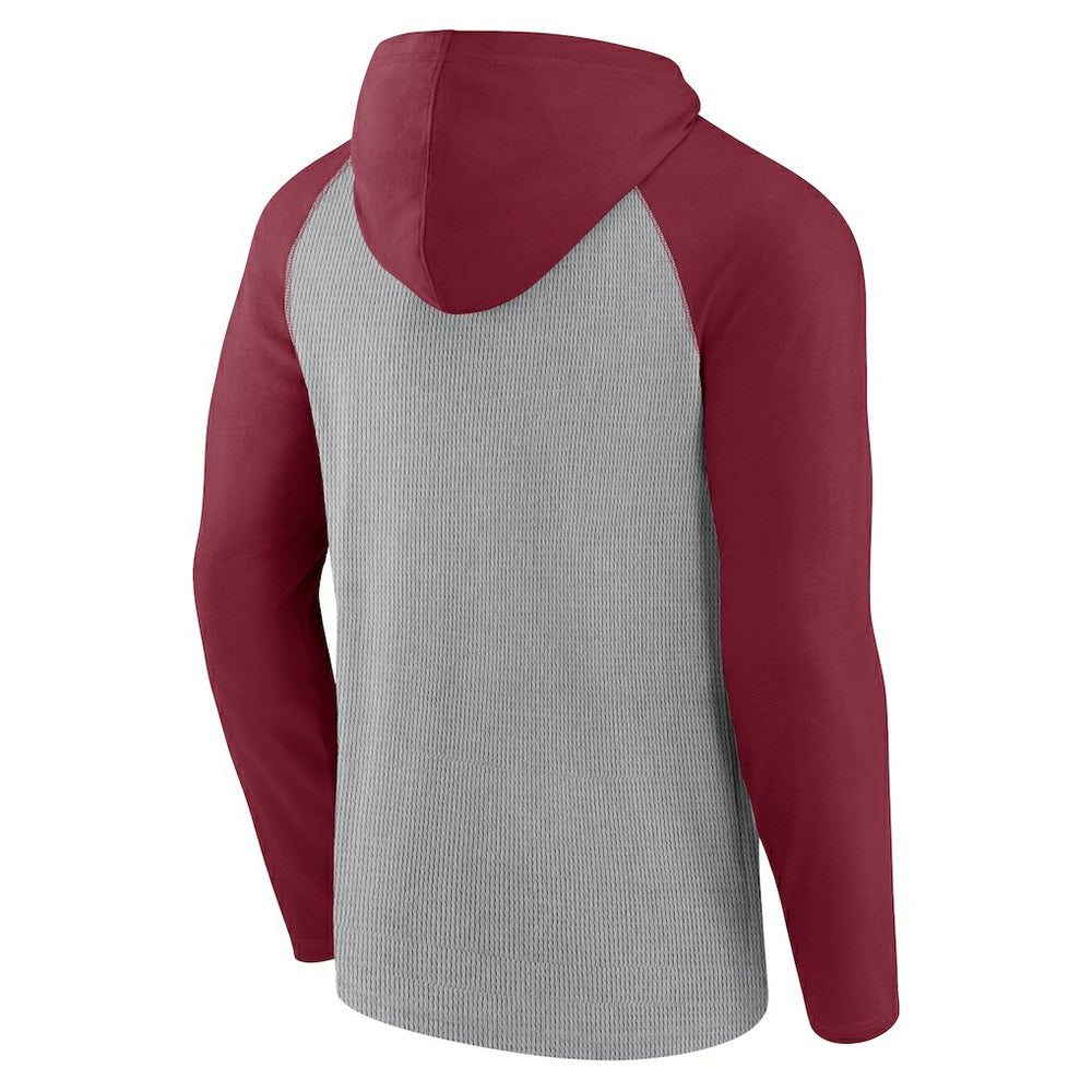 Washington Commanders Under Center Long Sleeve Hoodie T-Shirt - Gray/Burgundy discount