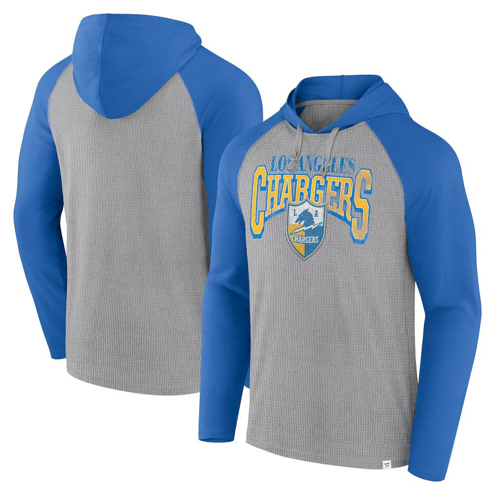 Los Angeles Chargers Under Center Long Sleeve Hoodie T-Shirt - Gray/Powder Blue online