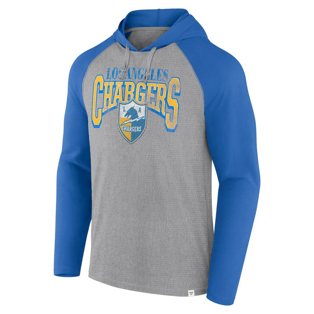Los Angeles Chargers Under Center Long Sleeve Hoodie T-Shirt - Gray/Powder Blue online