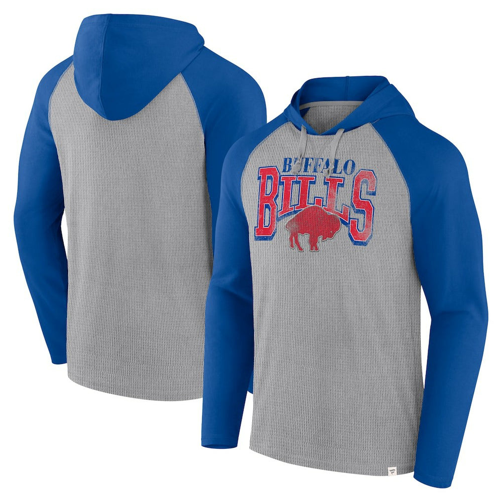 Buffalo Bills Under Center Long Sleeve Hoodie T-Shirt - Gray/Royal outlet