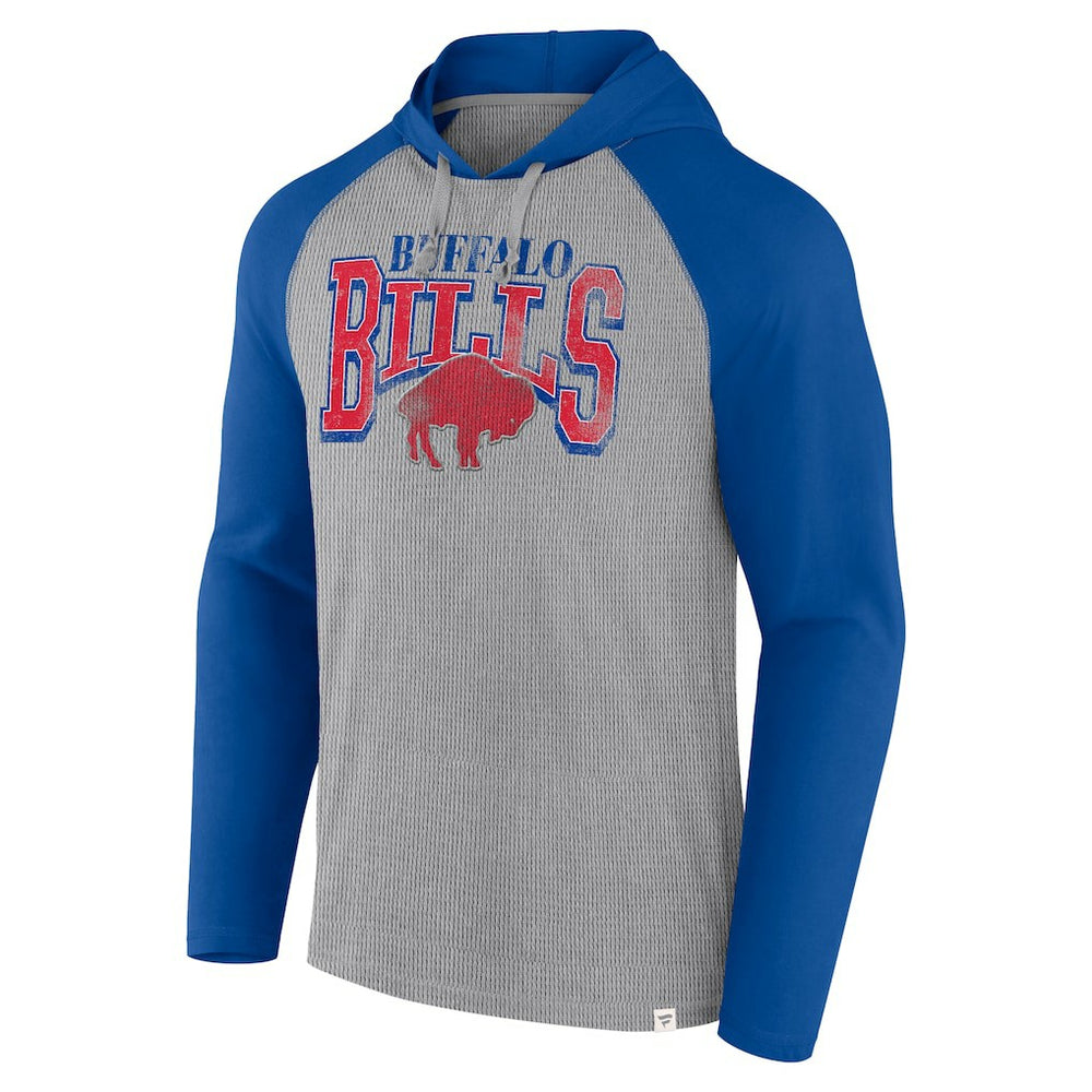 Buffalo Bills Under Center Long Sleeve Hoodie T-Shirt - Gray/Royal outlet
