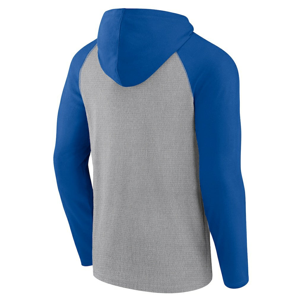 Buffalo Bills Under Center Long Sleeve Hoodie T-Shirt - Gray/Royal outlet