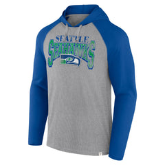 Seattle Seahawks Under Center Long Sleeve Hoodie T-Shirt - Gray/Royal online