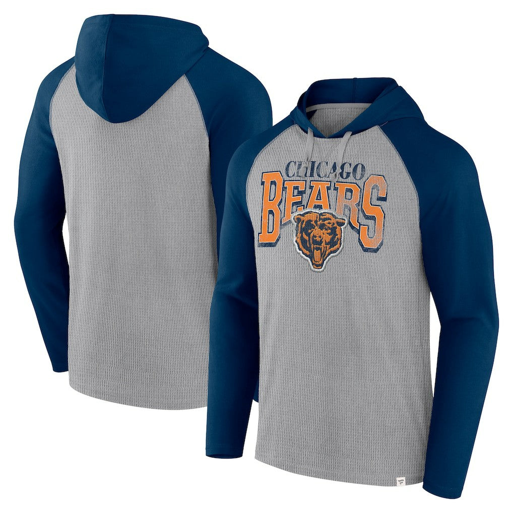 Chicago Bears Under Center Long Sleeve Hoodie T-Shirt - Gray/Navy sale