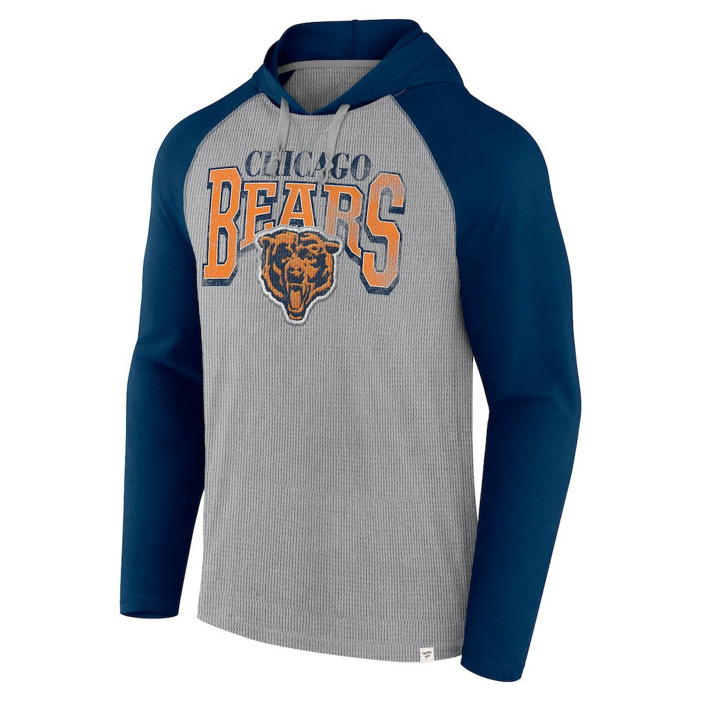 Chicago Bears Under Center Long Sleeve Hoodie T-Shirt - Gray/Navy sale