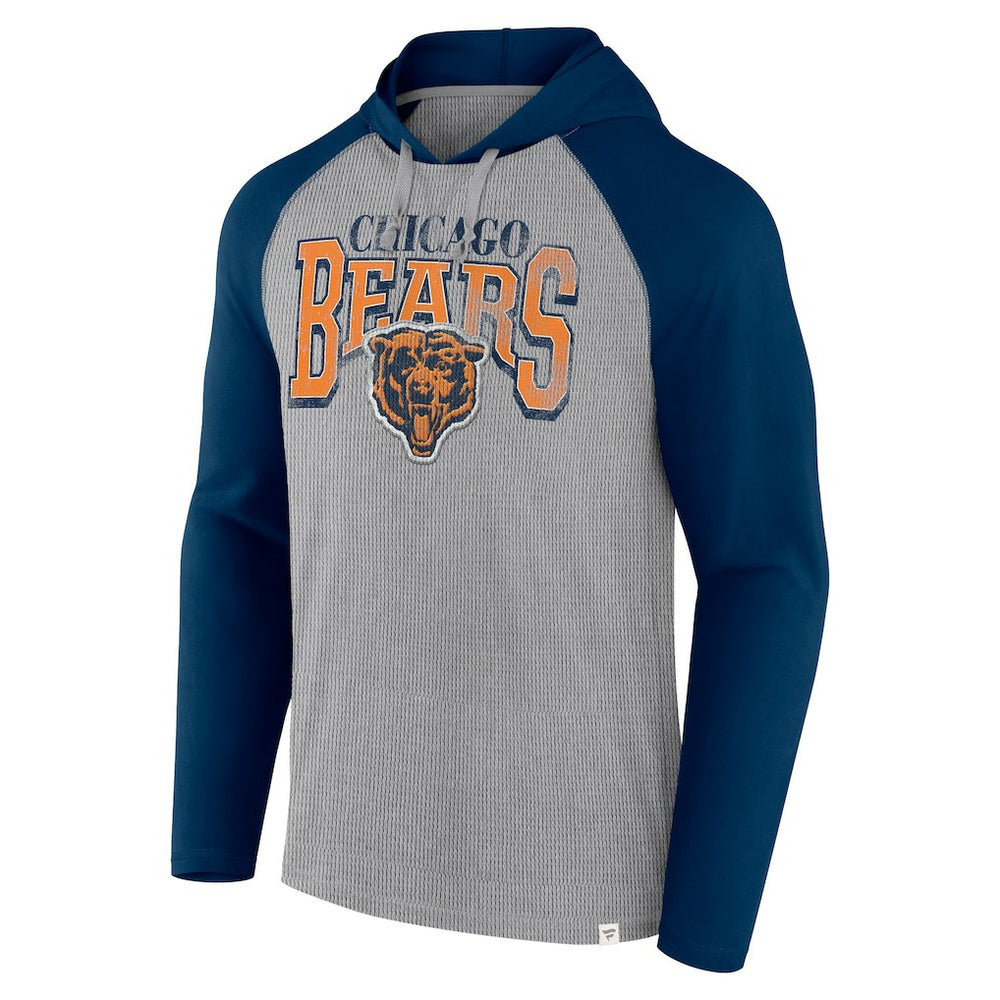 Chicago Bears Under Center Long Sleeve Hoodie T-Shirt - Gray/Navy sale