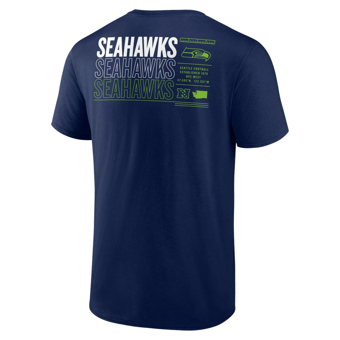 Seattle Seahawks Repeat Stats T-Shirt - College Navy for sale
