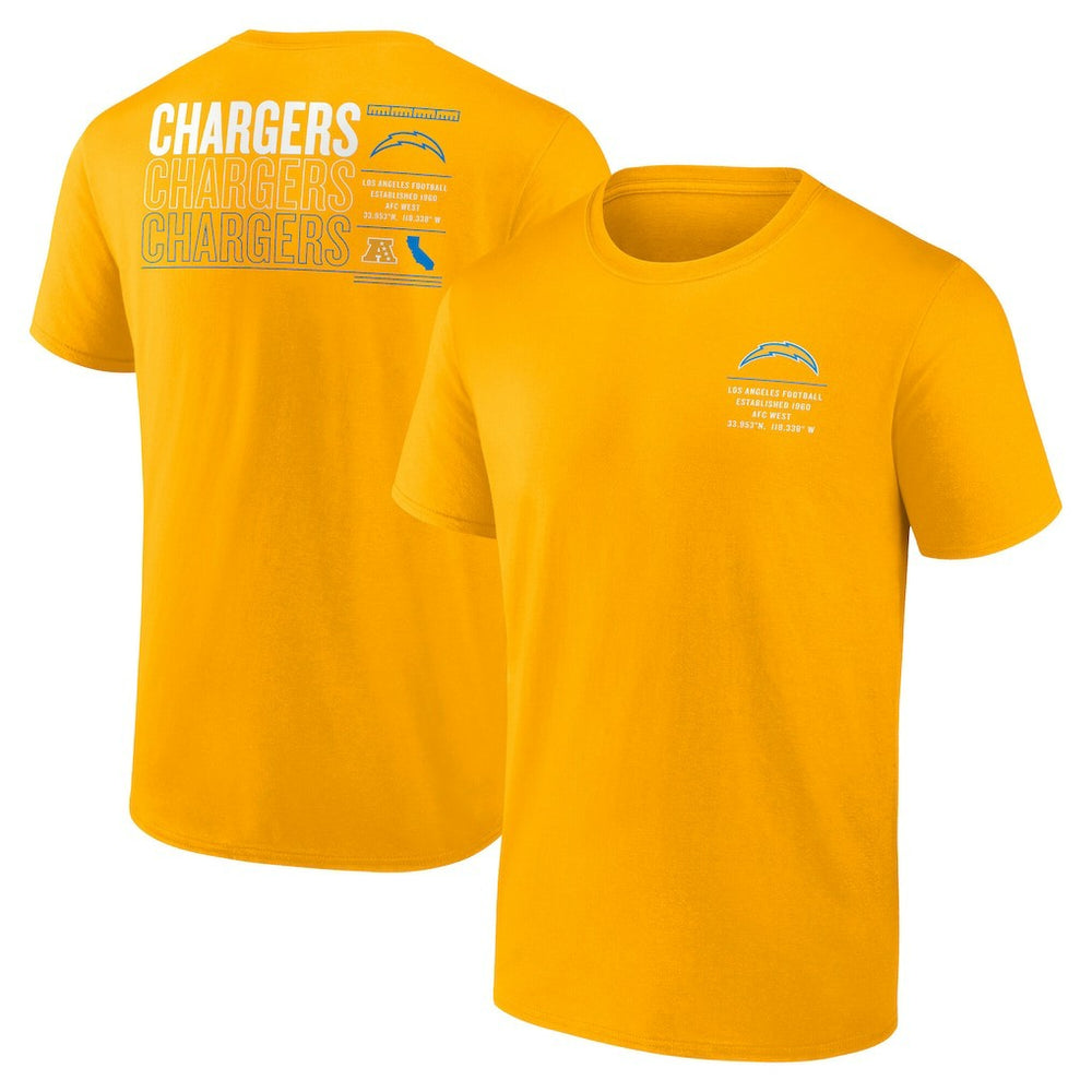 Los Angeles Chargers Repeat Stats T-Shirt - Gold on sale