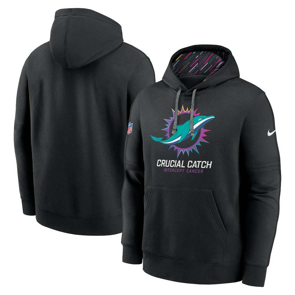 Miami Dolphins 2024 NFL Crucial Catch Club Pullover Hoodie - Black for sale