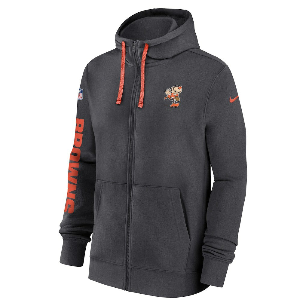 Cleveland Browns 2024 Sideline Club Full-Zip Hoodie - Anthracite outlet