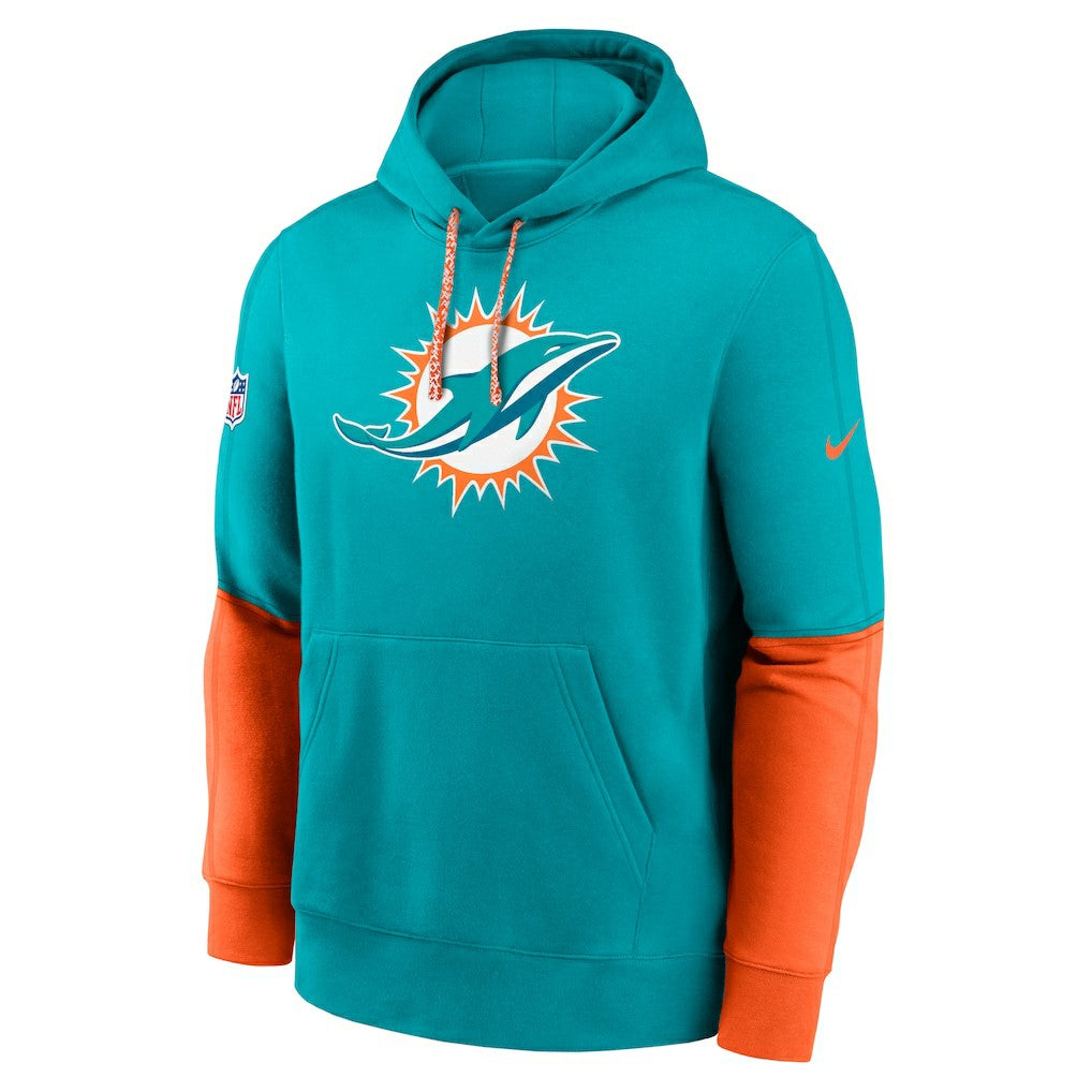 Miami Dolphins 2024 Sideline Club Pullover Hoodie - Aqua outlet