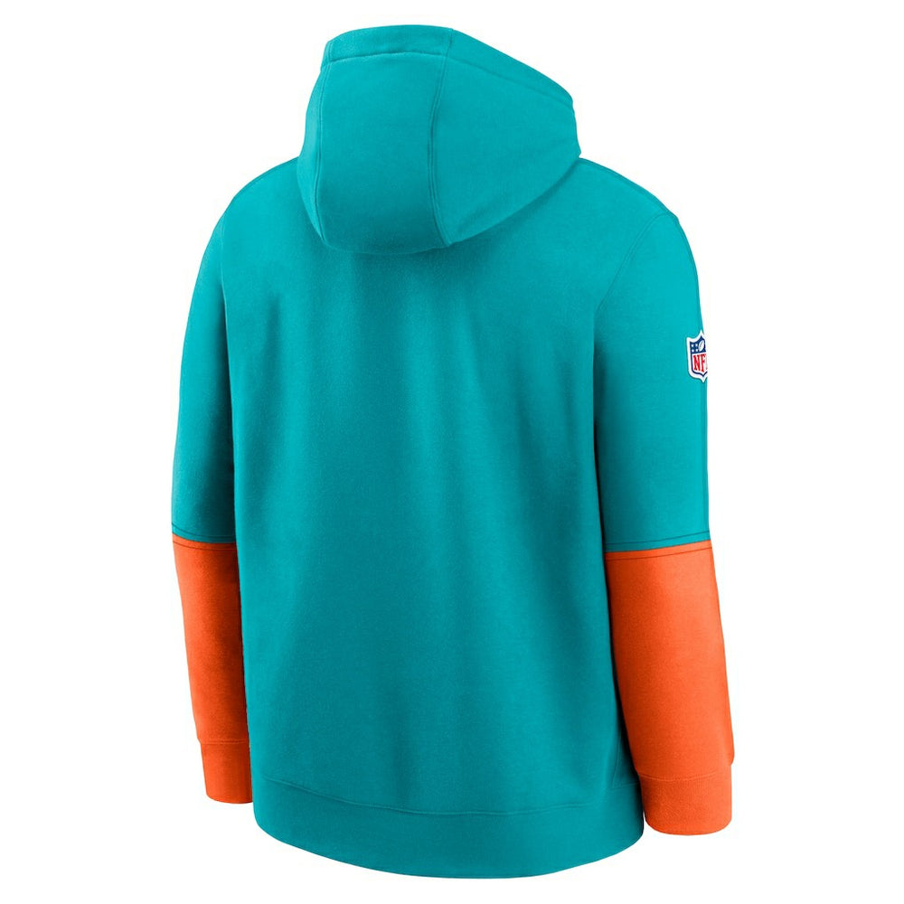 Miami Dolphins 2024 Sideline Club Pullover Hoodie - Aqua outlet