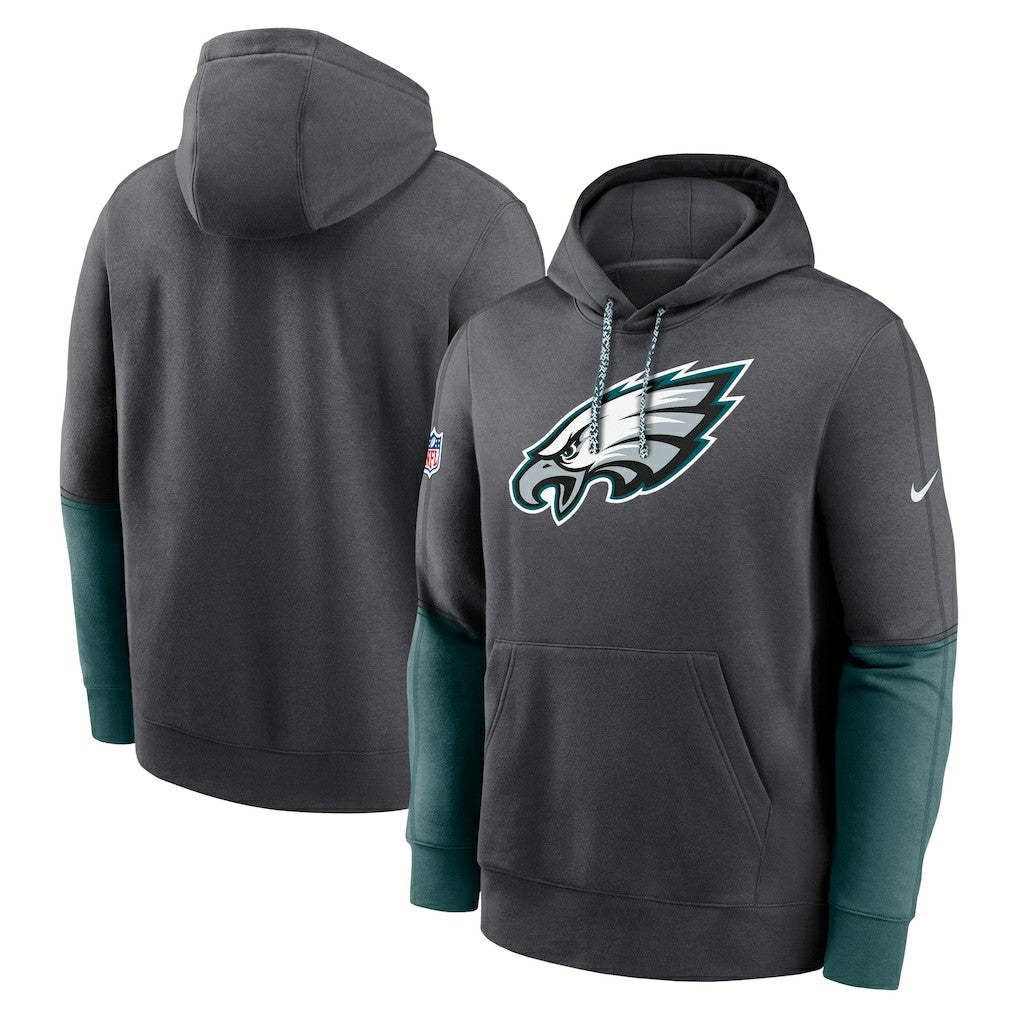 Philadelphia Eagles 2024 Sideline Club Pullover Hoodie - Anthracite on sale