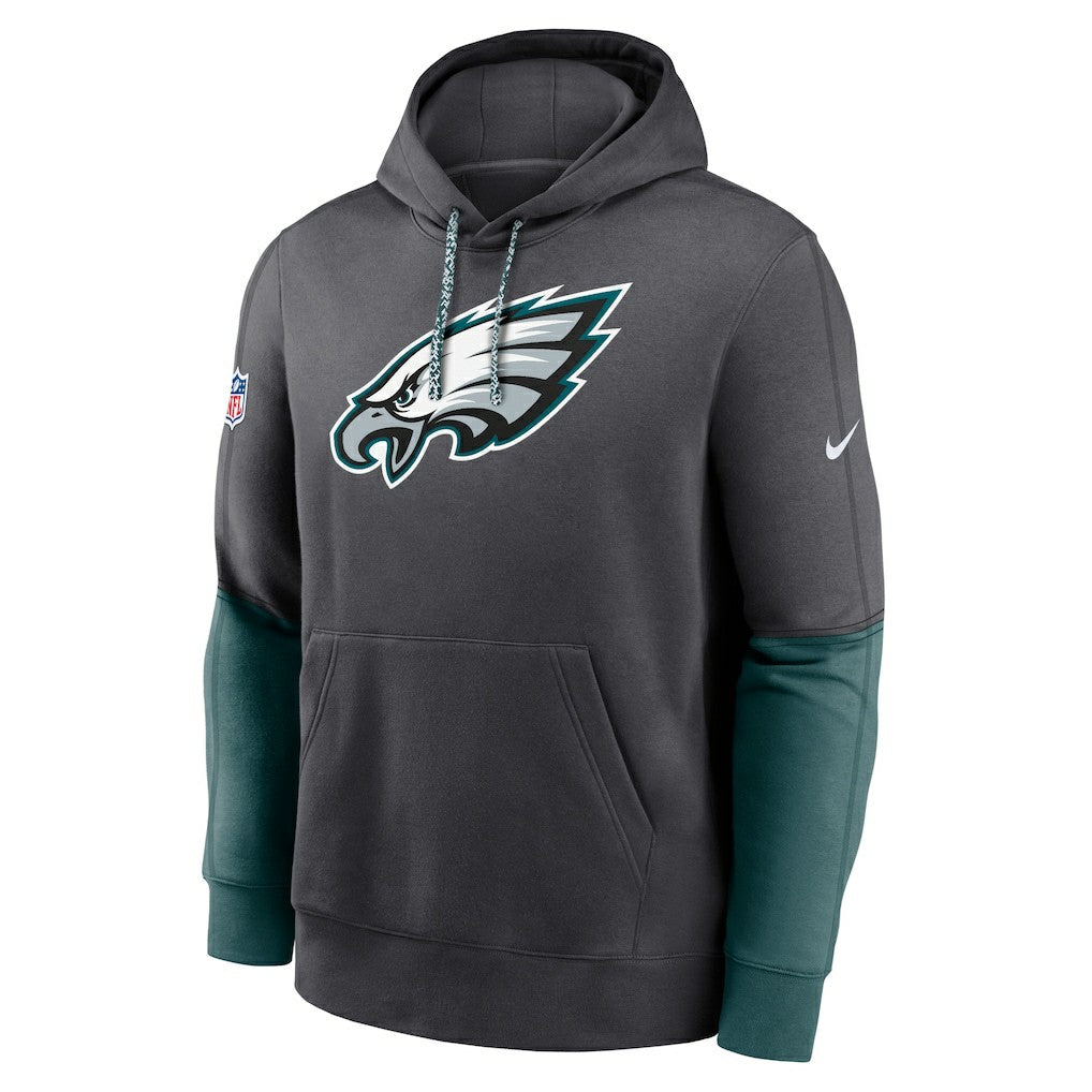 Philadelphia Eagles 2024 Sideline Club Pullover Hoodie - Anthracite on sale