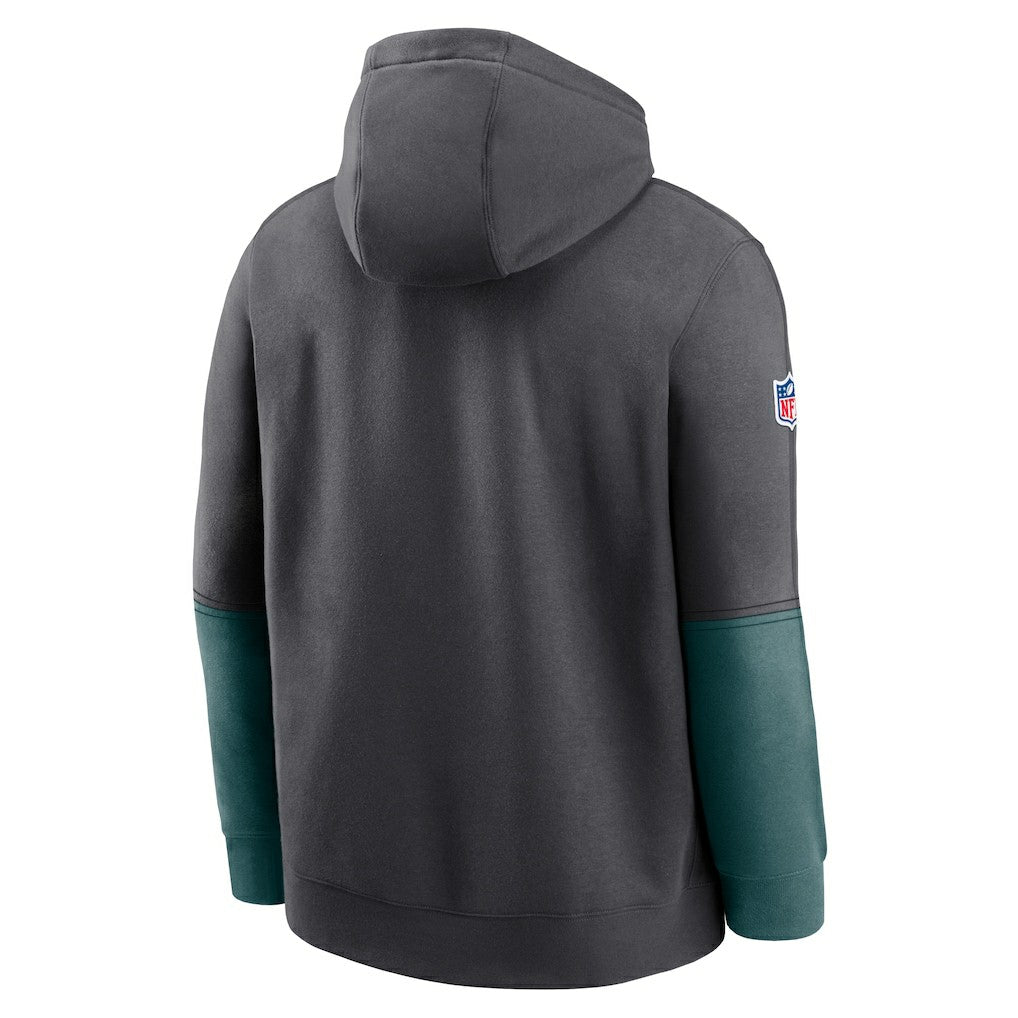 Philadelphia Eagles 2024 Sideline Club Pullover Hoodie - Anthracite on sale