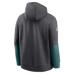 Philadelphia Eagles 2024 Sideline Club Pullover Hoodie - Anthracite on sale