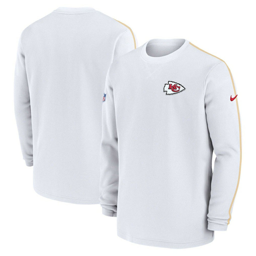 Kansas City Chiefs 2024 Sideline Coaches Long Sleeve Top - White cheap