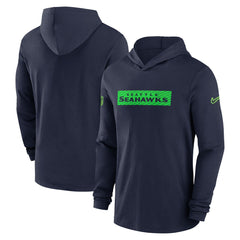 Seattle Seahawks 2024/25 Sideline Performance Long Sleeve Hoodie T-Shirt - College Navy cheap