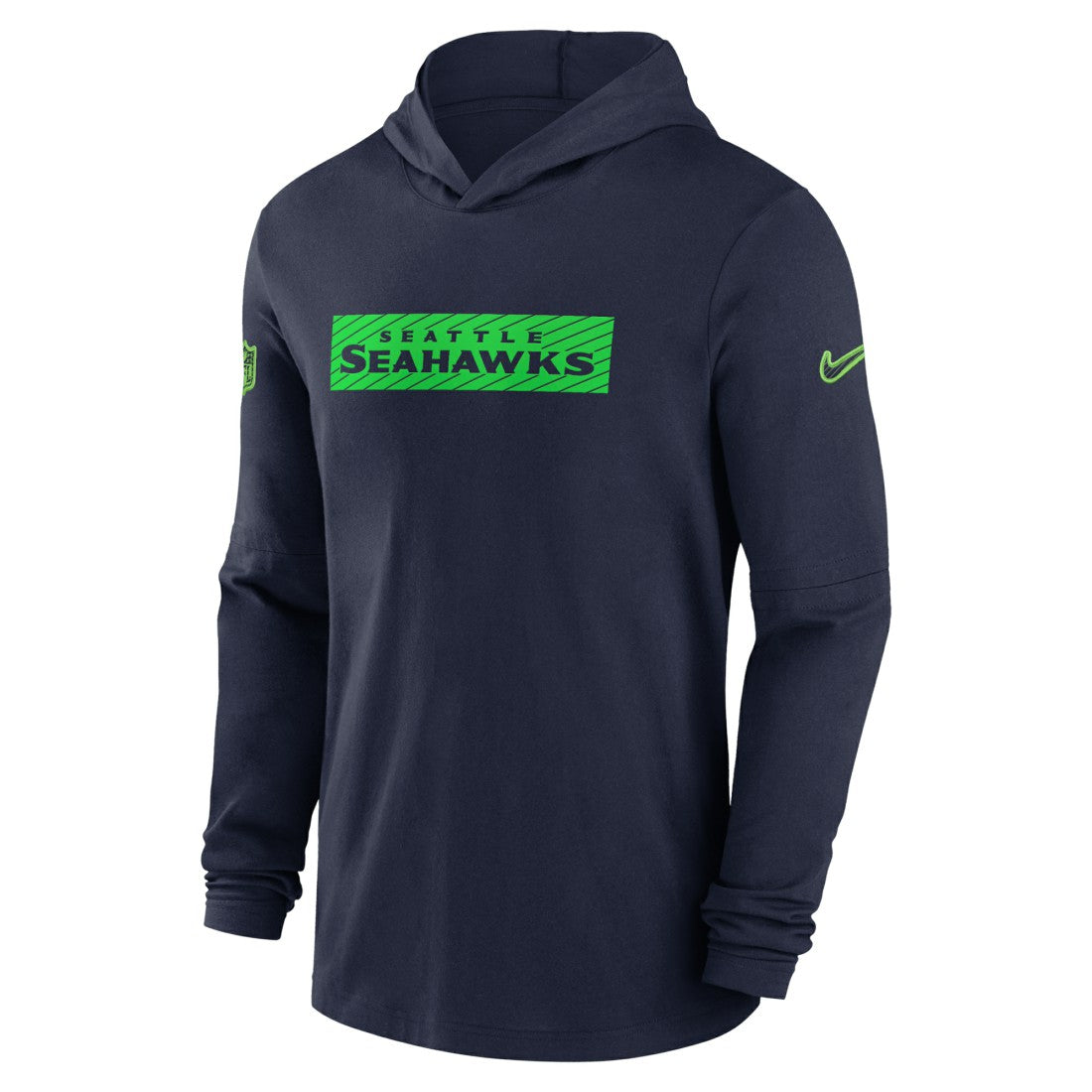 Seattle Seahawks 2024/25 Sideline Performance Long Sleeve Hoodie T-Shirt - College Navy cheap