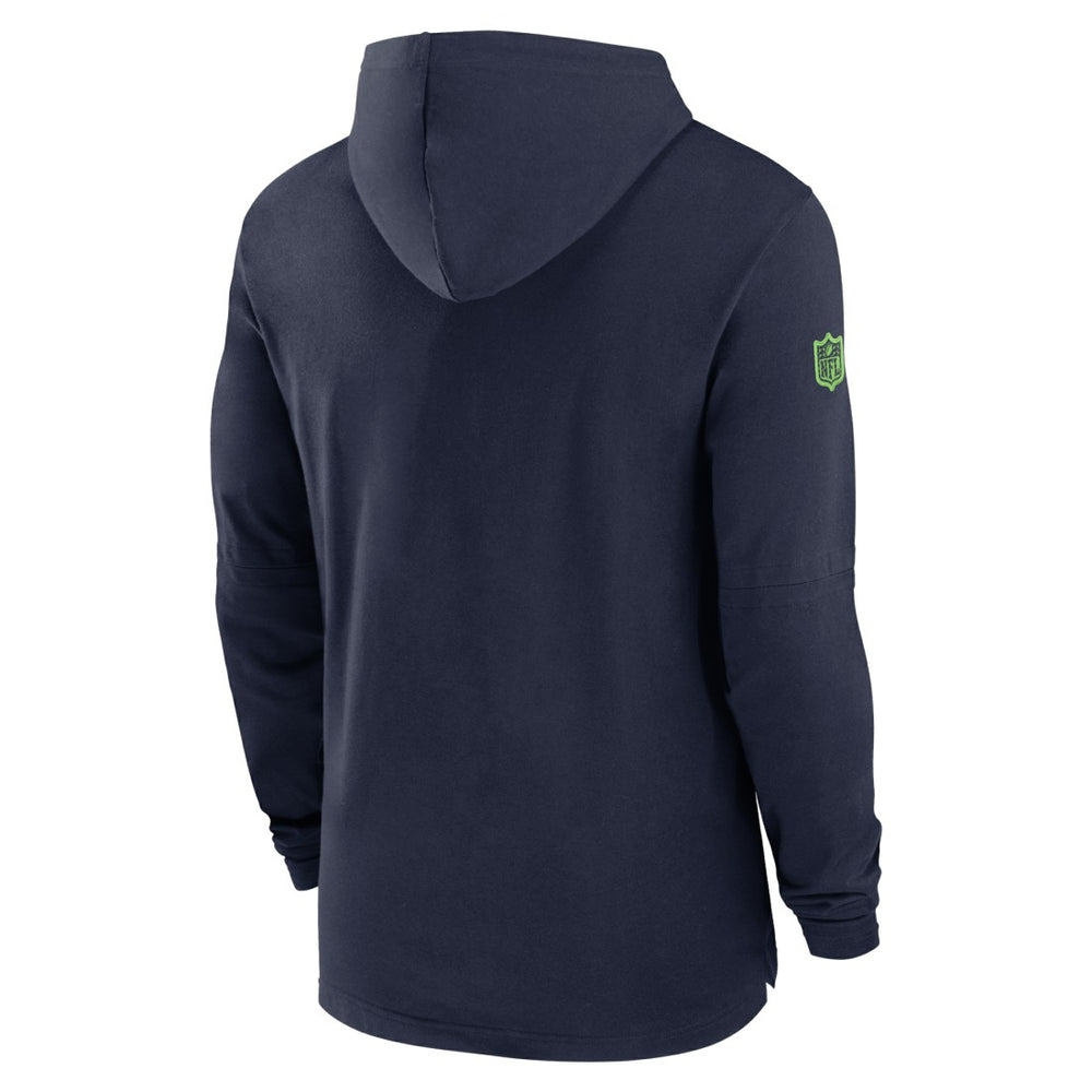 Seattle Seahawks 2024/25 Sideline Performance Long Sleeve Hoodie T-Shirt - College Navy cheap