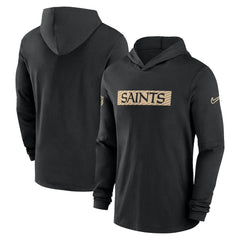 New Orleans Saints 2024/25 Sideline Performance Long Sleeve Hoodie T-Shirt - Black sale