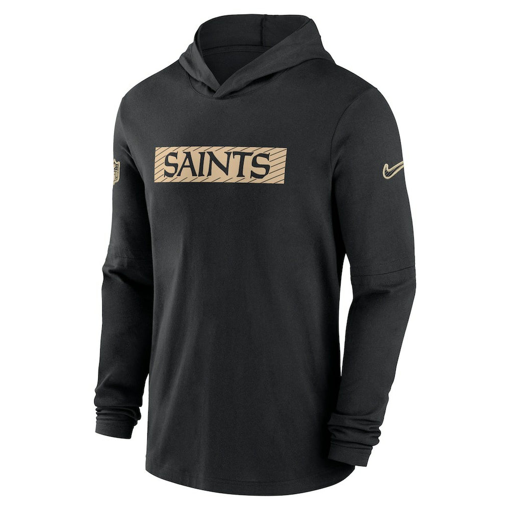 New Orleans Saints 2024/25 Sideline Performance Long Sleeve Hoodie T-Shirt - Black sale