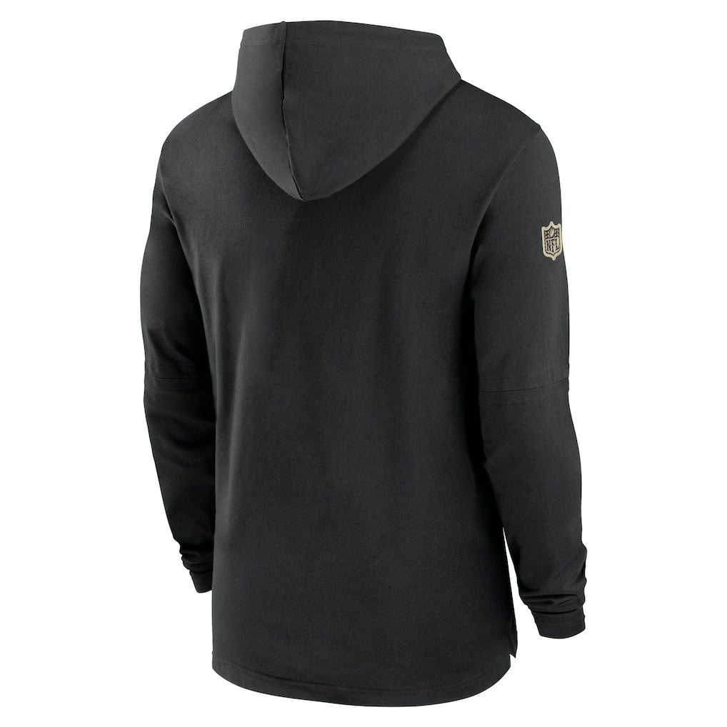 New Orleans Saints 2024/25 Sideline Performance Long Sleeve Hoodie T-Shirt - Black sale