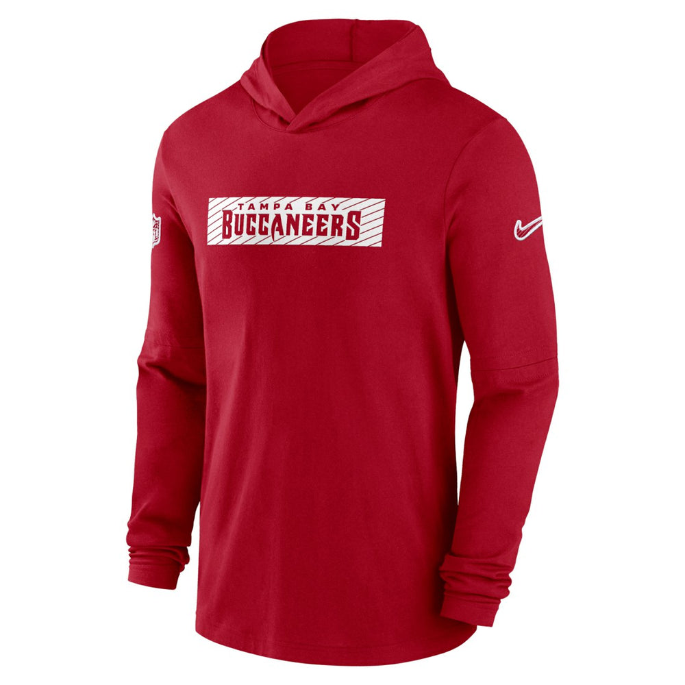 Tampa Bay Buccaneers 2024/25 Sideline Performance Long Sleeve Hoodie T-Shirt - Red on sale