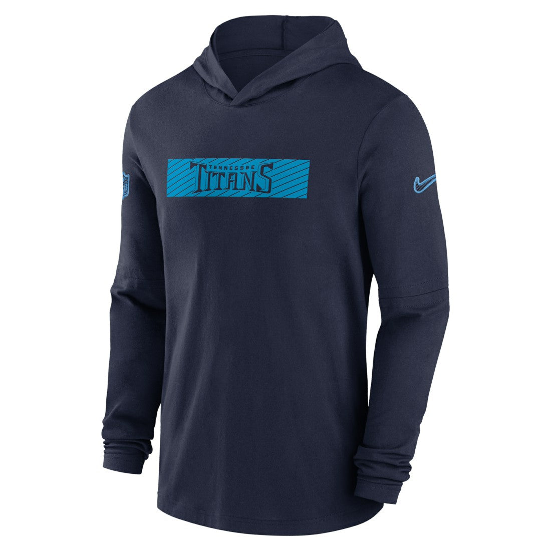 Tennessee Titans 2024/25 Sideline Performance Long Sleeve Hoodie T-Shirt - Navy on sale