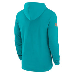 Miami Dolphins 2024/25 Sideline Performance Long Sleeve Hoodie T-Shirt - Aqua outlet