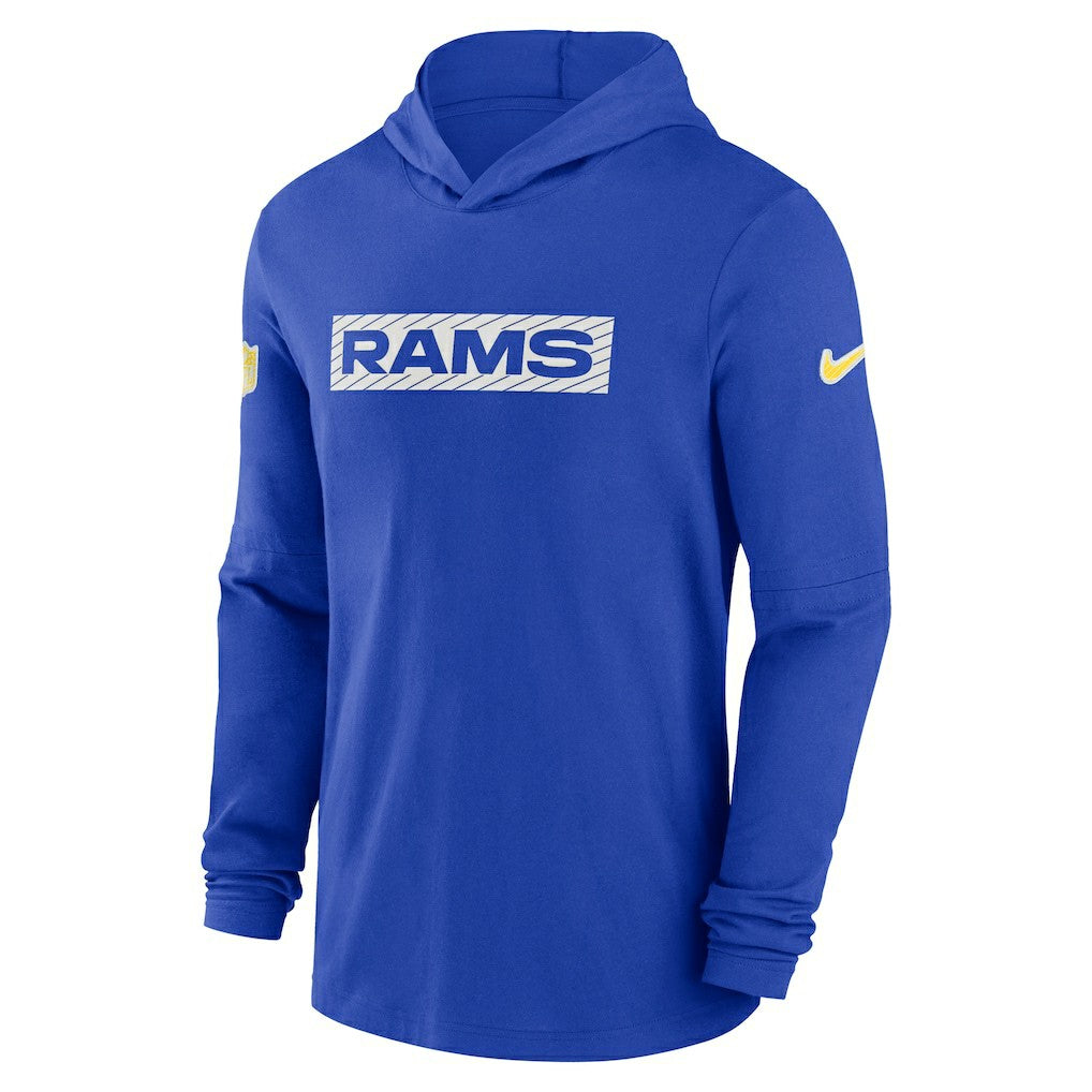 Los Angeles Rams 2024/25 Sideline Performance Long Sleeve Hoodie T-Shirt - Royal discount