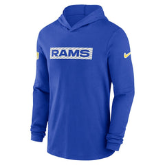 Los Angeles Rams 2024/25 Sideline Performance Long Sleeve Hoodie T-Shirt - Royal discount