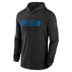 Detroit Lions 2024/25 Sideline Performance Long Sleeve Hoodie T-Shirt - Black for sale