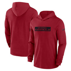 Arizona Cardinals 2024/25 Sideline Performance Long Sleeve Hoodie T-Shirt - Cardinal sale