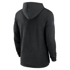 Baltimore Ravens 2024/25 Sideline Performance Long Sleeve Hoodie T-Shirt - Black on sale
