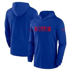 Buffalo Bills 2024/25 Sideline Performance Long Sleeve Hoodie T-Shirt - Royal on sale