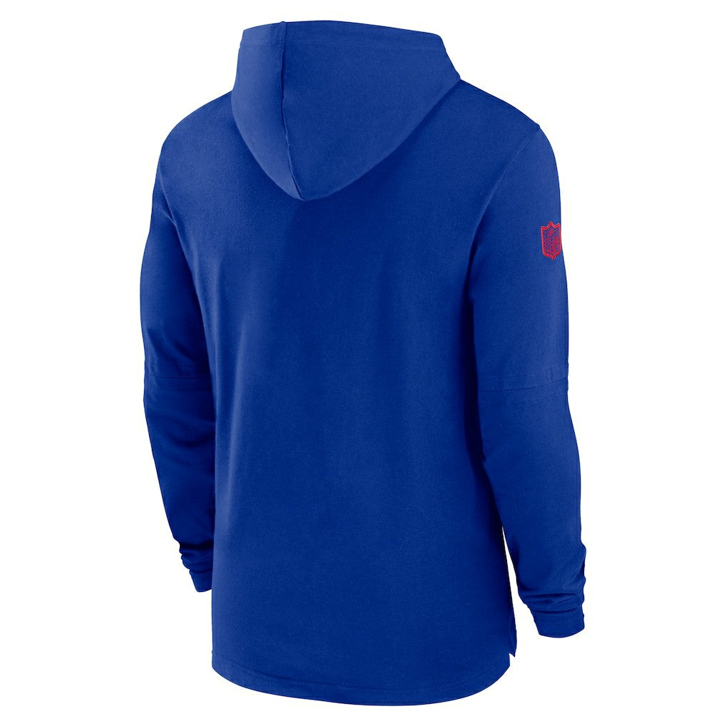 Buffalo Bills 2024/25 Sideline Performance Long Sleeve Hoodie T-Shirt - Royal on sale