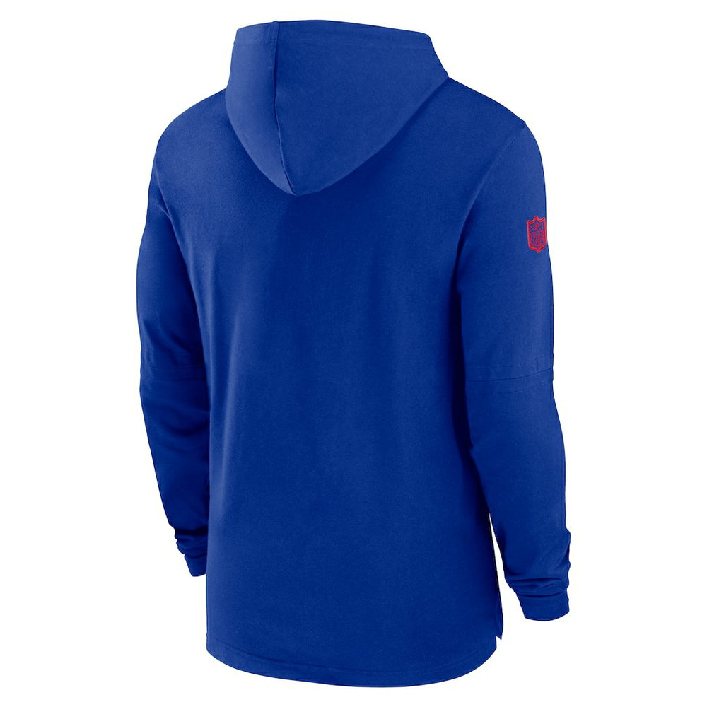 Buffalo Bills 2024/25 Sideline Performance Long Sleeve Hoodie T-Shirt - Royal on sale