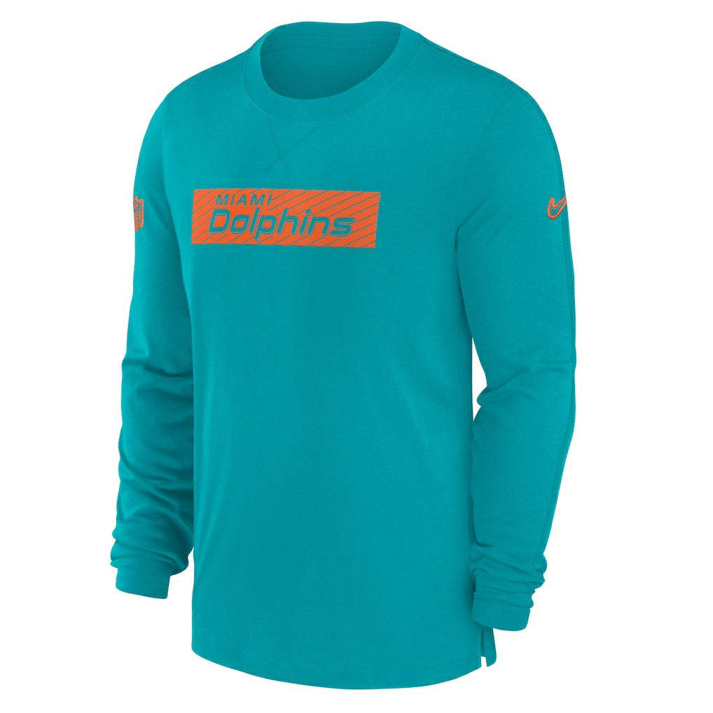 Miami Dolphins Sideline Player Performance Long Sleeve T-Shirt - Aqua sale