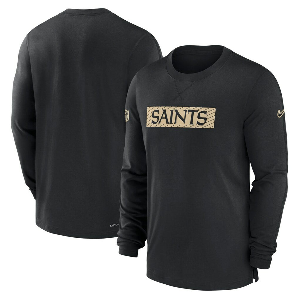 New Orleans Saints Sideline Player Performance Long Sleeve T-Shirt - Black outlet