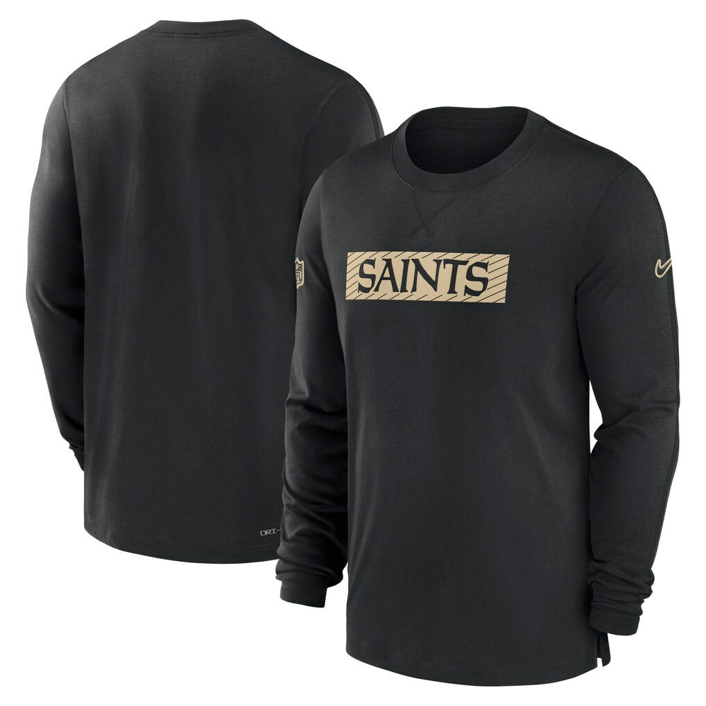 New Orleans Saints Sideline Player Performance Long Sleeve T-Shirt - Black outlet