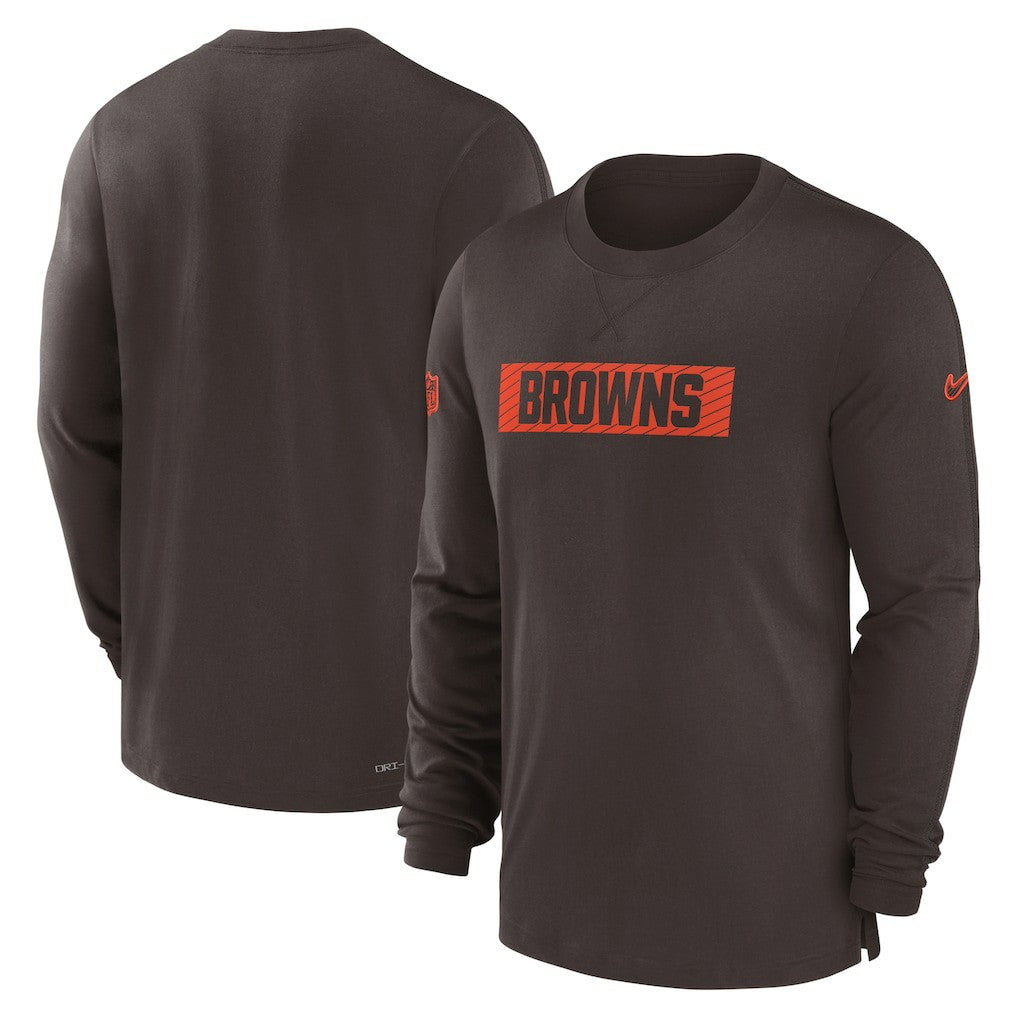 Cleveland Browns Sideline Player Performance Long Sleeve T-Shirt - Brown discount