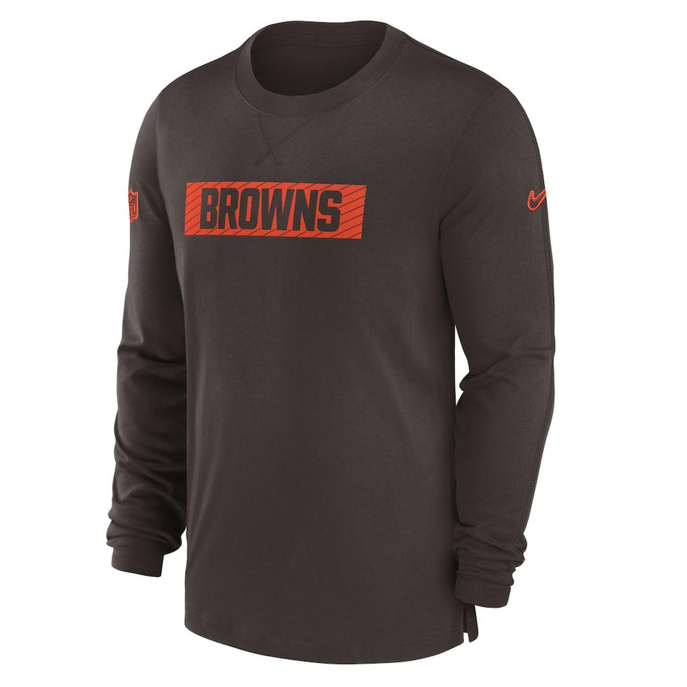 Cleveland Browns Sideline Player Performance Long Sleeve T-Shirt - Brown discount