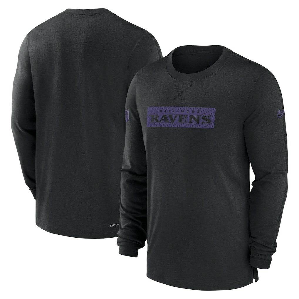 Baltimore Ravens Sideline Player Performance Long Sleeve T-Shirt - Black for sale