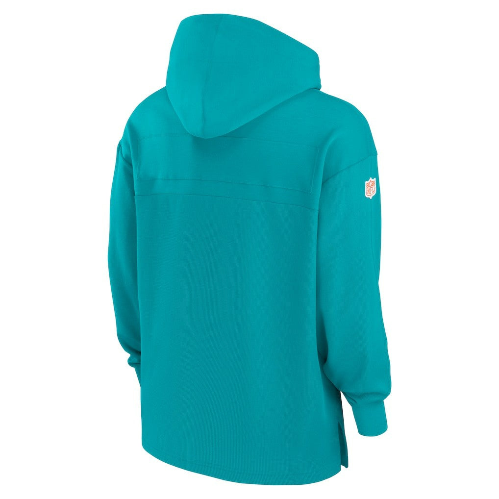 Miami Dolphins Sideline Jersey Performance Pullover Hoodie - Aqua on sale