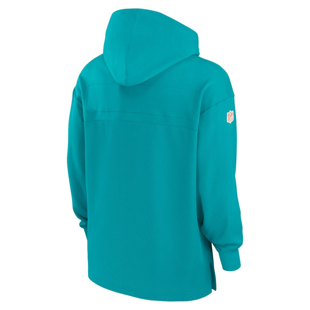 Miami Dolphins Sideline Jersey Performance Pullover Hoodie - Aqua on sale