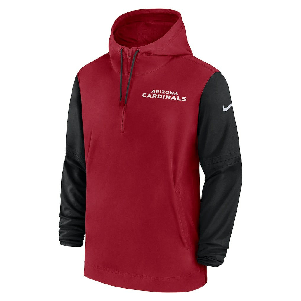 Arizona Cardinals 2024/25 Sideline Pre-Game Player 1/2-Zip Hoodie Jacket - Cardinal/Black online