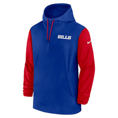 Buffalo Bills 2024/25 Sideline Pre-Game Player 1/2-Zip Hoodie Jacket - Royal/Red outlet